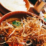 ピカンティ - 2018/9  アーユルヴェーダ薬膳1/fのサクッとPICAチキン辛さ3、素揚げごぼう、ライス1.5盛り