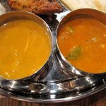 インド・ネパール料理 tara - 日替わり（青瓜のベジンカレー）とチキンカレー