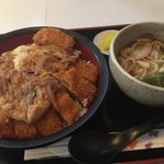 なかむら - Wロースカツ丼セット（ミニうどん付き）（￥1000）
