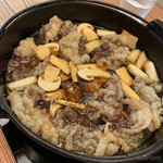 柚木元 - 熊と松茸と葱のすき焼き