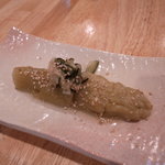 まごわやさしい - 翡翠茄子のお浸し、擦りごまがけ