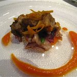 ビオディナミコ - 丹波産イノシシホホ肉のオレンジ煮込み、スペルト小麦添え