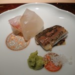 菊鮨 - メイチダイと鰯焼き