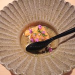 鮨 さかい - 毛蟹とバフンウニの土佐酢のジュレかけ