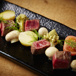 Seared Yonezawa beef with Japanese pepper and soy sauce