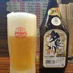 もつ焼 あぶさん - オリオン生と多良川