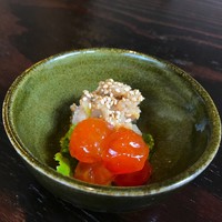 特選卵の炙り西京焼きと和牛のねぎ味噌和え 