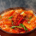 Spicy red karaage hotpot