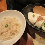 きんのぶた - 冷やし浪速細うどん＆自家製汲み上げ豆腐