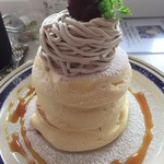 トタンコットンカフェ - カラメルマロンパンケーキ♪