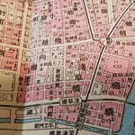 大勝軒 - 店が開店した頃の地図ですが赤色が焼失、白色が焼け残った場所