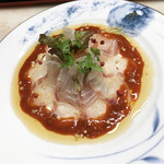 がばちょ - ●鯛ピリ辛造り（600円）