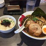 五ノ風 - 10月限定 焦がし味噌らーめん（細麺）＋五ノ飯＋追加チャーシュー^ ^ はらぺこクラブで680円＋100円＋五ノ風の日サービス^_^ 期待どおりの美味しさ^ ^