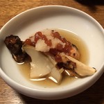 蕎麦ひら井 - 鮭親子焼き蒸し、松茸あん蒸貝
