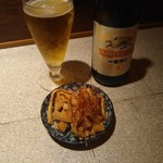 鬼熊 - 中瓶ビールとメンマ