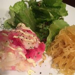 BareGREEN - ビーツの豆乳ポテサラ＆そうめんカボチャの胡麻醤油和え