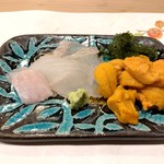 うを徳 - 淡路島 星鰈 + 昆布森 馬糞雲丹 + 海ぶどう