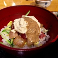 板前心 菊うら - 生湯葉胡麻ダレのせ海鮮丼