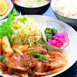 ウエスギショクドウ - しょうが焼定食。650円でライス大盛無料。うれしい。