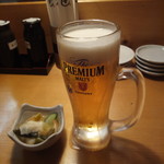 寿司居酒屋 や台ずし - 生ビールとお通し