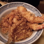 天麩羅　中清 - 御椅子席：天丼・車海老2本、キス、小かき揚げ、