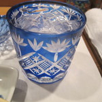 浜寿司 - 切子グラスで