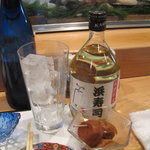 浜寿司 - お店麦焼酎をキープ致しました
