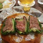 鳥茂 - ピーマン肉詰め串