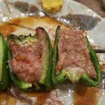 鳥茂 - ピーマン肉詰め串