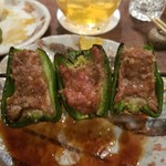 鳥茂 - ピーマン肉詰め串
