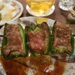 鳥茂 - ピーマン肉詰め串