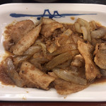松屋 - 豚バラ生姜焼定食 ¥590 の豚バラ生姜焼
