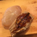 大和寿司 - 穴子と白身魚（名前は失念）の握り