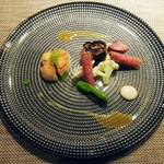 ハクガ - ホタテのあられ焼き、佐渡の熟成サラミ