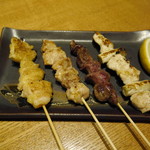 地鶏の鶏膳 - 地鶏・ボンジリ・砂肝・ネギま（塩）