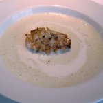 パトゥ - ポアロ葱・じゃがいものポタージュ焼き白子添えカプチーノ仕立て