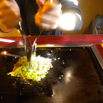 風流お好み焼 染太郎 - あの味もんじゃ のつくり始め４（ここで集めます）