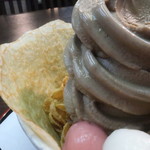 茶良庵 - ソフトクリームとクレープの生地