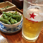 かわもと・焼鳥 - 生ビールと枝豆