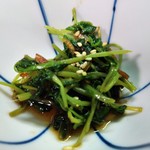 川蝉 - うな重 小鉢　水菜と桜海老　