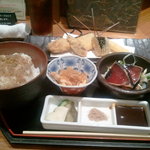 Kushitei - 串揚げ御膳1,000円。京都ちりめん山椒ご飯と味噌汁おかわり自由です。