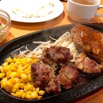 ステーキのくいしんぼ - 日替わり 中落ちステーキ&ハンバーグ¥750
