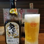 もつ焼 あぶさん - オリオン生と多良川