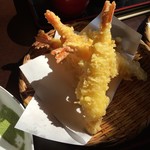 明神そば - エビ天ぷら