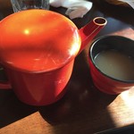 明神そば - 蕎麦湯