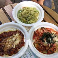 リストランテ･ヒロ チェントロ 丸ビル店 - 江戸東京野菜のパスタ。ボロネーゼ、ジェノベーゼ、トマトソース。いずれも¥500！！