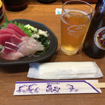 Kaiten Sakana Ya Sushi Uochuu - 刺身３品盛り。寿司ネタと鉄火用なのかな？
