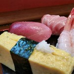 Sakae Zushi - 特上握り、大トロ・中トロ・甘海老・玉子。