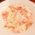 ヴェッキオ コンヴェンティーノ - ピスタチオのクリームソース ビーツのマルタリアーティ  1100円