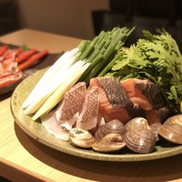 梅田 璃泉 本店 - 柚子鍋 豪華な具材〜〜！